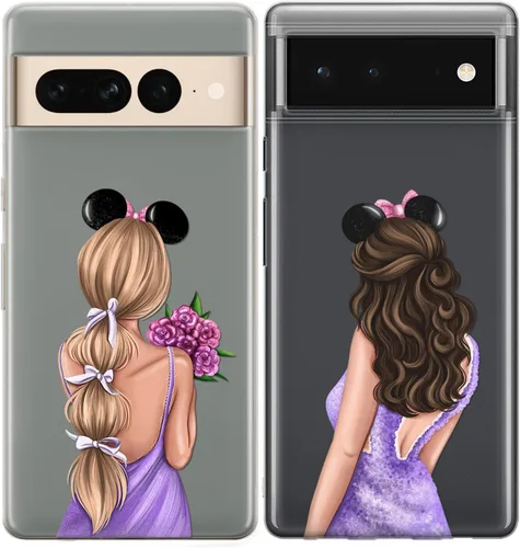 Miniatura 4 de Fundas a juego para parejas compatibles con iPhone 15 14 13 Pro Max 12 Mini 11 Xs 6s 8 Plus 7 Xr 10 SE X 5 Femenino Par de Nupcial Estampado Púrpura