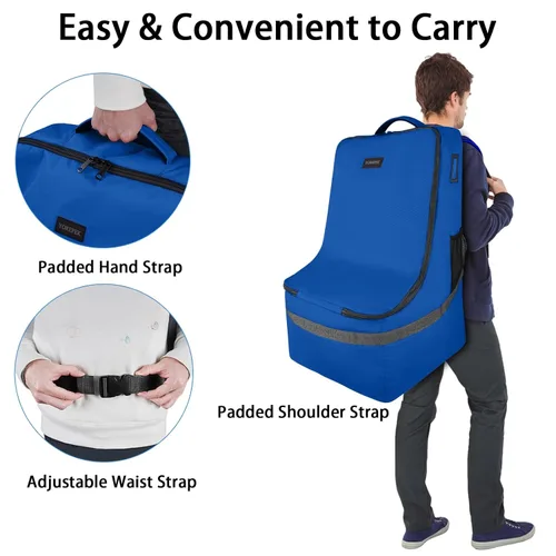 Miniatura 5 de YOREPEK Bolsa de viaje para asiento de automóvil, mochila acolchada para asientos de automóvil para viajes aéreos, bolsa de viaje resistente