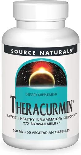 Source Naturals Theracurmin, Apoya la Respuesta Inflamatoria Saludable*, 300 mg - 60 Cápsulas Vegetarianas