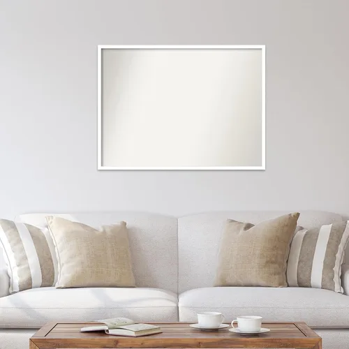 Miniatura 863 de Amanti Art Espejo de baño blanco para sobre el fregadero, 32 x 45 pulgadas, espejo de tocador rectangular blanco esbelto, marco de madera moderno