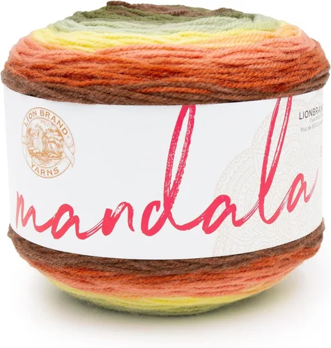 Miniatura 86 de Lion Brand Yarn Mandala - Hilo multicolor para ganchillo,tejido y manualidades, color Liger, 1770 pies, paquete de 1 unidad