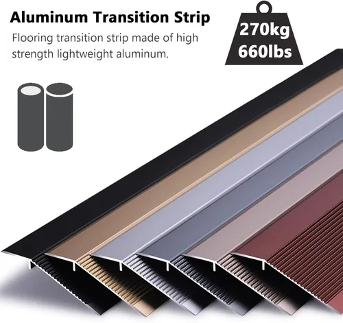 Miniatura 5 de Tira de transición de piso, rampa de transición de aluminio, barra reductora de umbrales de 1.5 pulgadas para puertas, pisos laminados y pisos