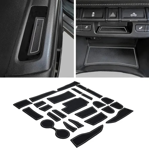 Miniatura 9 de JDMCAR Compatible con Accesorios para Chevy Colorado/GMC Canyon 2015-2022 Juego de Insertos Premium para Portavasos, Consola y Bolsillos de Puerta