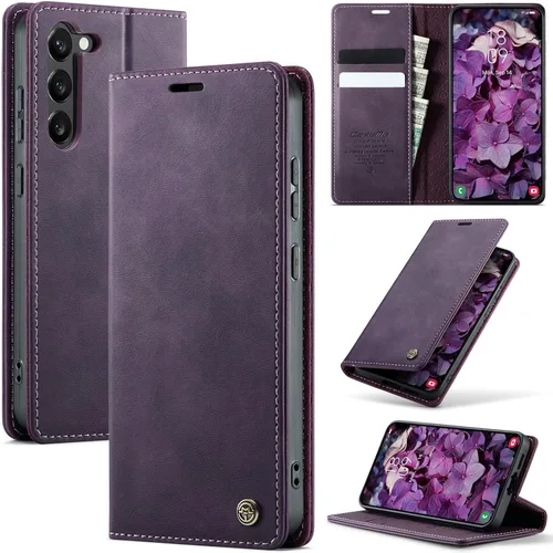 Miniatura 18 de Funda tipo cartera para iPhone 13 de piel tipo cartera con tarjetero y función atril, cierre magnético, bloqueo RFID, TPU a prueba de golpes