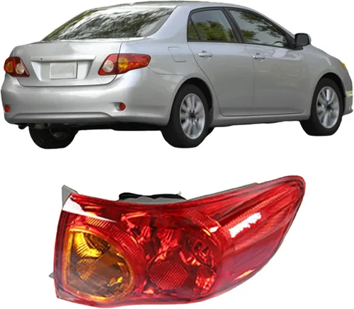 Miniatura 9 de Silscvtt Conjunto de luz de freno trasera externa del lado del conductor para Toyota Corolla 2009 2010, lente roja, lámpara trasera izquierda