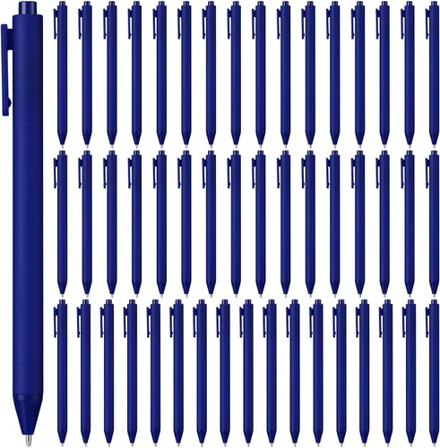 Miniatura 14 de 50 bolígrafos retráctiles a granel de 0.039 in, punta media, tinta negra, lindos bolígrafos de escritura suave, suministros escolares