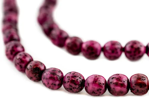 Miniatura 6 de The Bead Chest Cuentas redondas naturales de color rojo rubor (0.315 in)