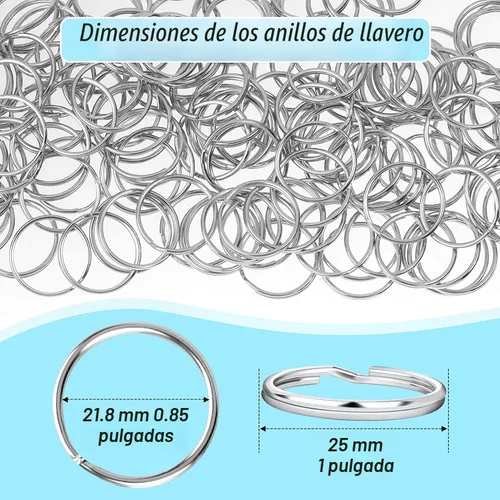 Miniatura 3 de Paxcoo Paquete de 100 llaveros, llaveros divididos a granel para llaveros y manualidades (1 pulgada)