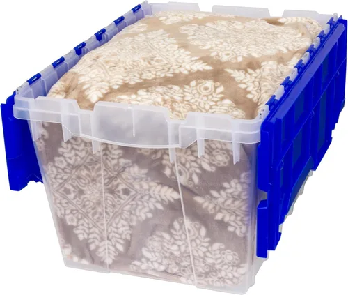 Miniatura 12 de Akro-Mils KeepBox 12 Gallon Storage Container, Nesting and Stackable Plastic Storage Box with Lid Attached, Clear Tote for Garages, Closets, and