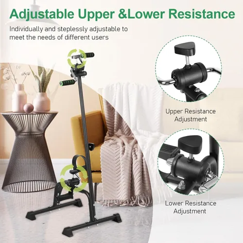 Miniatura 4 de Ejercitador de pedales, bicicleta, mano, brazo, pierna y rodilla, equipo de fitness ajustable para personas mayores, bicicleta de ejercicio