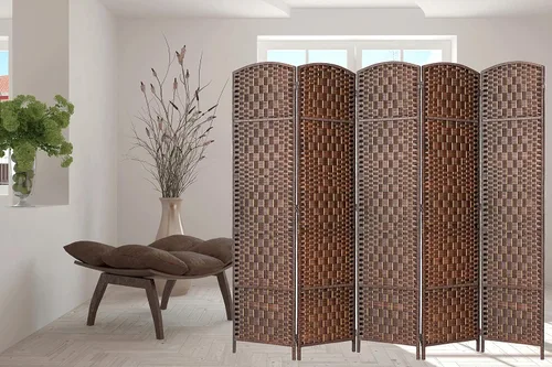 Miniatura 6 de Legacy Decor 8 Panels Room Divider Privacy Partition Screen Bamboo Fiber Natural Color 5.9 ft High X 11.7 ft Wide