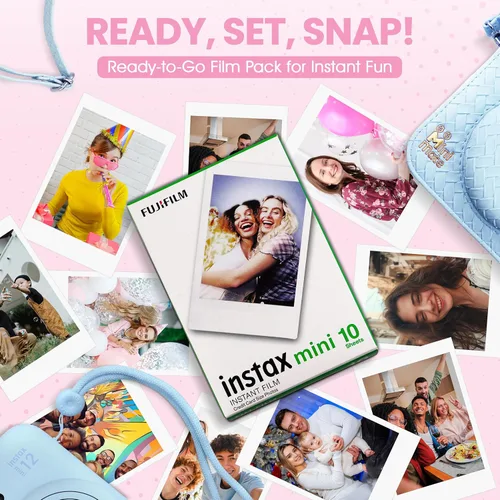 Miniatura 5 de Fujifilm Cámara Instantánea Instax Mini 12 Azul Pastel + Funda Diseñada a Medida Minimate + Película Fuji Instax 10 Hojas y Álbum