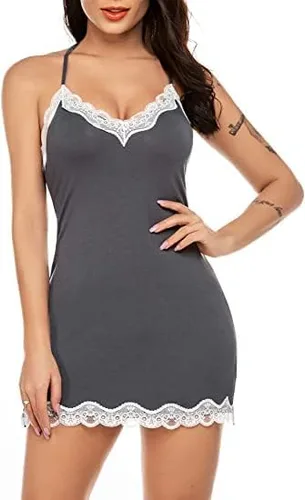 Miniatura 8 de Avidlove Lencería sexy para mujer, ropa de dormir, camisón, babydoll, lencería de algodón