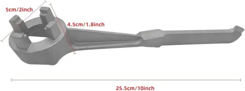 Miniatura 7 de Llave de tambor de aluminio con mango de agarre para tapas de 2" y 3/4" Abridor de barril para tambores de 10, 15, 20, 30, 50 y 55 galones