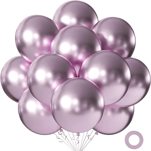 Miniatura 57 de KALOR Globos color morado ceniza de 18 pulgadas, 10 globos de látex mate, globos redondos grandes para bodas, baby shower, fiestas de cumpleaños
