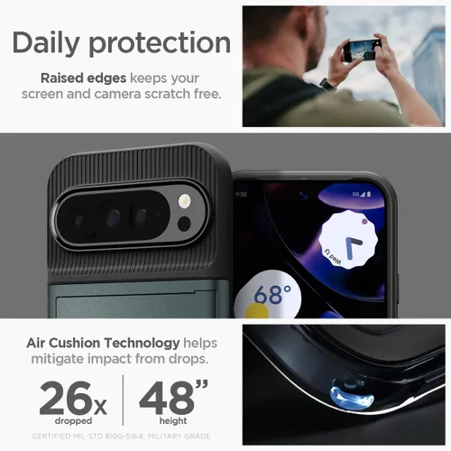 Miniatura 4 de Spigen Slim Armor CS - Funda diseñada para Pixel 9 Pro XL (2024) [protección de grado militar] - Abyss Green