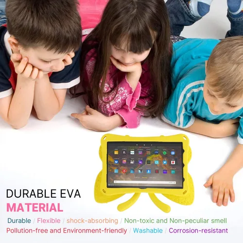 Miniatura 42 de FW Fire 7 - Funda para tablet para niños, Amazon Fire 7 2022, funda de mariposa con luz de atril, EVA, protección contra caídas, resistente, a
