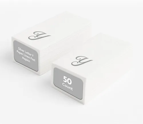 Miniatura 91 de Luxenap Toallas de invitado de tacto de lino de 15.8 X 7.9 pulgadas, 50 toallas de mano rayadas desechables - Letra dorada "S", fuente cursiva