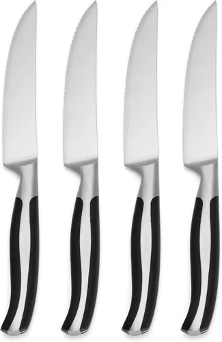 Miniatura 5 de Oneida Crosshatch - Juego de cubiertos – Juego de cuchillos para carne jumbo de 4 piezas