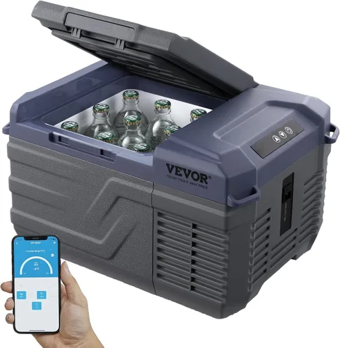 VEVOR Car Refrigerator, 12 Volt Car Refrigerator Fridge, 9 L Single Zone Portable Freezer Cooler, -4℉-68℉ Adjustable Range, 12/24V DC and 100-240V