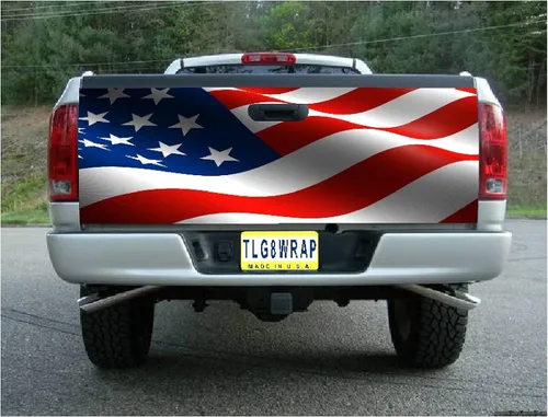 GRAPHIX EXPRESS T31 - Calcomanía gráfica de vinilo con la bandera estadounidense para portón trasero F150 F250 F350 Ram Silverado Sierra Tundra