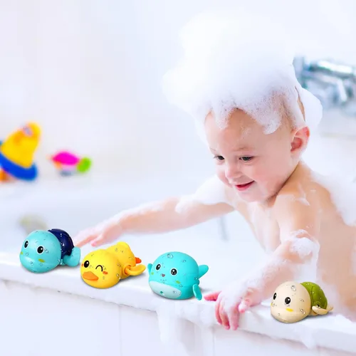 Miniatura 5 de Los juegos de juguetes de baño incluyen 12 juguetes flotantes con 2 redes de pesca en forma de pato, juegos de piscina, juguete para bañera y ducha