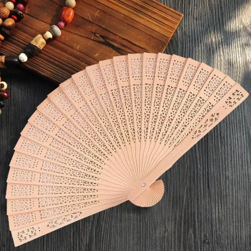 Miniatura 7 de Abanicos de madera de sándalo, 50 abanicos de mano con 50 bolsas de organza Abanicos De Mano Abanicos de Mano Abanicos de Mano Abanicos de Mano