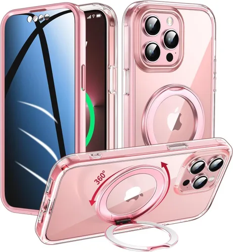 Miniatura 29 de Funda de privacidad para iPhone 17 Pro Max con soporte de 360° [protector de pantalla antiespía integrado] [anillo magnético] protección de cuerpo