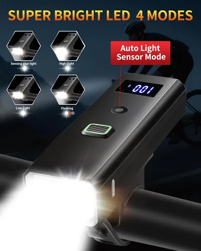 Miniatura 11 de DARKBEAM Luz para bicicleta, faros delanteros de bicicleta superbrillantes de alta luminosidad USB recargable, luces de ciclismo impermeables de 4