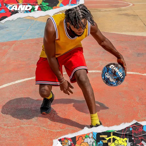 Miniatura 4 de AND1 Supreme Grip - Pelota de baloncesto de goma de tamaño 7 (29.5 pulgadas) con construcción de canal profundo, pelota oficial de Streetball, hecha