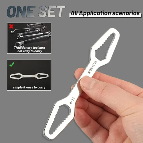 Miniatura 6 de Llave universal de acero al carbono, 0.157-0.433 in, ajustable, cromada