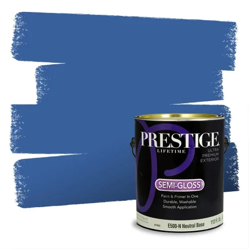 Miniatura 393 de Pintura Exterior + imprimación PRESTIGE, todo-en-uno, 1 galón, acabado mate, color comparable al Valspar* Royal Gray* VS151-Gris real