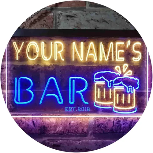 Miniatura 13 de ADVPRO Letrero de neón LED personalizado con texto en inglés «Your Name Est Year» (12 x 8.5 pulgadas) st4s32-w1-tm-b