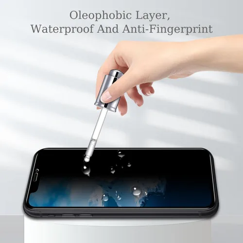 Miniatura 5 de Pokolan [Paquete de 3] Protector de pantalla de privacidad para iPhone 11/iPhone XR Película de vidrio templado antiespía, cobertura completa, sin