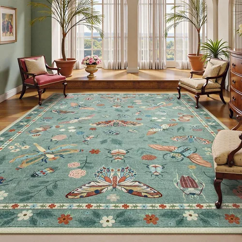 Miniatura 28 de Beeiva Alfombra Lavable para Pasillo 2x6 pies - Beige Vintage Resistente a Manchas Alfombra Floral para Cocina, Alfombras Bohemias