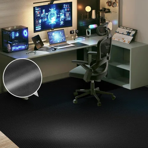Miniatura 12 de Tapete impermeable para silla de 30" x 48" para madera dura, tapete para silla de oficina para silla con ruedas, tapete de escritorio para madera