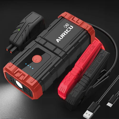 Miniatura 9 de X5 1000A Jump Starter Paquete de refuerzo de batería de litio de 12 V, caja de salto portátil, banco de energía y cables de puente para motores