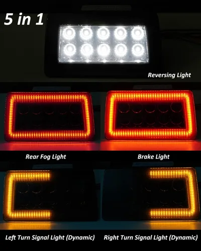 Miniatura 3 de Bestview 5 en 1 Kit de ensamblaje de luces antiniebla LED traseras Compatibles para Subaru WRX STI Impreza XV Crosstrek 2011-2021, función como