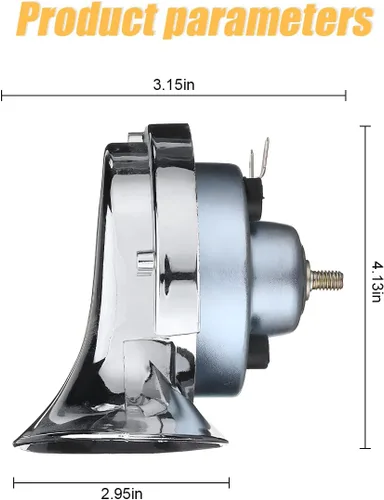 Miniatura 2 de 2 bocinas de tren súper ruidosas, caracol eléctrico de aire para automóvil, doble bocina, kit de repuesto de bocinas de aire impermeables de 12 V