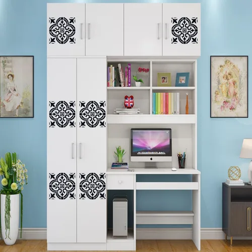Miniatura 6 de 4 plantillas de azulejos reutilizables de 12 x 12 pulgadas, estilo mandala, plantillas de pared para decoración del hogar