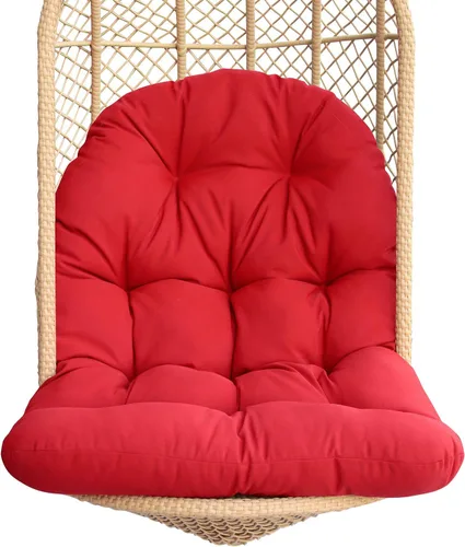 Miniatura 9 de Cojines para silla colgante de patio al aire libre, 46.6 x 33.9 pulgadas, relleno de poliéster, para silla de columpio, color negro 46.6"×33.9