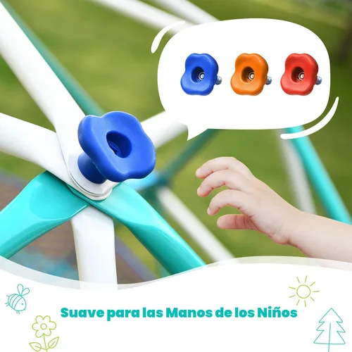 Miniatura 3 de Hapfan Cúpula de escalada con red de carga de escalada, cúpula de 10 pies de gimnasio de la jungla con hamaca para niños, juego al aire libre
