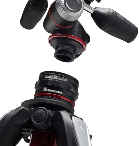Miniatura 5 de Manfrotto Kit Trípode de 3 secciones, trípode para cámara con cabezal de 3 vías en aluminio con sistema de liberación rápida de movimiento, kit