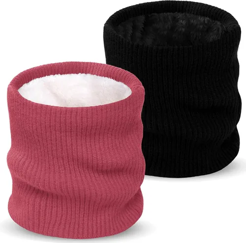 Miniatura 18 de Calentador de Cuello de Invierno para Hombres y Mujeres, Polaina de Cuello de Forro Polar Tejido, Cubierta Facial a Prueba de Viento para Clima