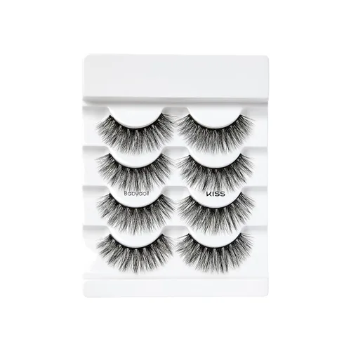 Miniatura 3 de KISS Pestañas postizas Triple Push-Up, 'Babydoll', de 0.47 a 0.55 pulgadas, incluye 4 pares de pestañas postizas, fáciles de aplicar, racimos