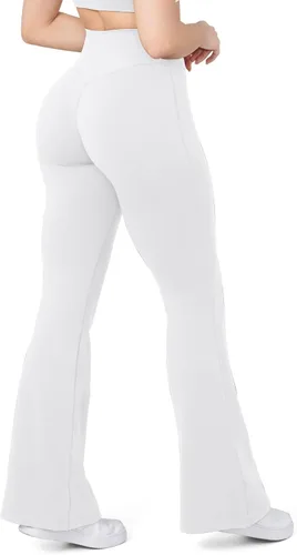 Miniatura 105 de HEGALY Pantalones de yoga acampanados para mujer, leggings cruzados, suaves, de cintura alta, pantalones casuales de entrenamiento con corte de bota