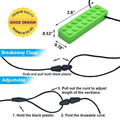 Miniatura 5 de Collar masticable, paquete de collar sensorial para niños con dentición, TDAH, autismo, necesidades de morder, mordedor masticable motor oral