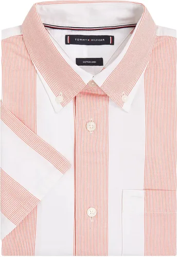 Miniatura 4 de Tommy Hilfiger Camisa de mezcla de lino de manga corta para hombre, ajuste regular