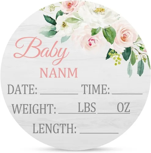 Miniatura 14 de Letrero de anuncio personalizado para recién nacido, letrero de anuncio de nombre de bebé para hospital, regalos de baby shower, para niñas recién