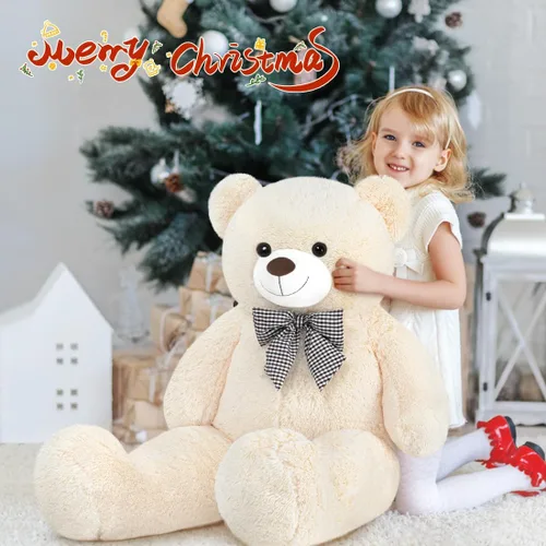 Miniatura 6 de Oso de peluche gigante de 47", enormes animales de peluche suaves, peluches suaves de 4 pies, gran oso de regalo para niños, novia, día de San Crema